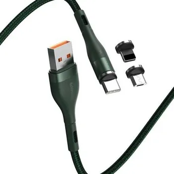 Datový kabel Baseus USB fast 4v1 USB na USB-C / Lightning / Micro 3A 1m - CA1T3-A06 (zelený)