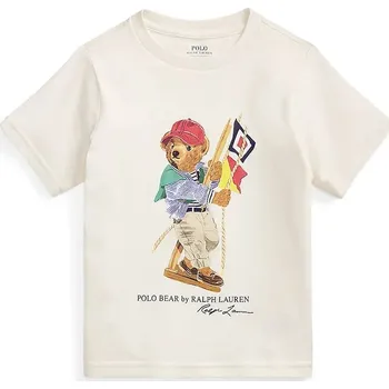 Chlapecké tričko Dětské bavlněné tričko Polo Ralph Lauren 322A12428002 bílá 00X, vel. 102-108