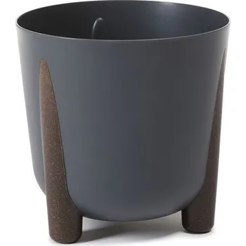 Květináč Lamela LAMELA, Květináč FRIDA průměr 21 cm, recycled ANTRACIT