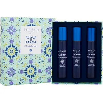 Acqua di Parma Blu Mediterraneo forte_forte Limited Edition dárková kazeta: EDT Mirto di Panarea 12 ml + EDT Arancia di Capri 12 ml + EDT Fico di Amalfi 12 ml unisex