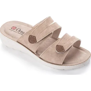 Dámské pantofle Dámské pantofle na klínku na suchý zip béžové vel. 37