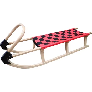 Sáně KUBIsport Sáně 125 cm, dřevěné, červené