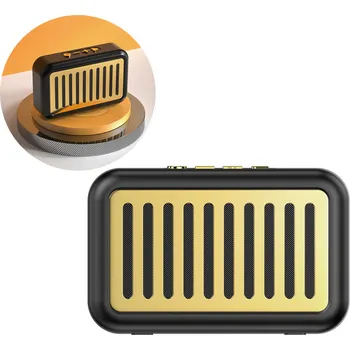 Pouzdro na mobilní telefon Dudao Y13s Retro přenosný bezdrátový Bluetooth 5.0 reproduktor černý (Y13s-černý)