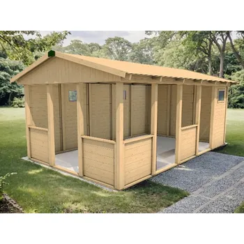 Zahradní altán Zahradní Altán HEROLD A3355 AX Plus s plnou boční stěnou 16,6 m2 (bez podlahy)