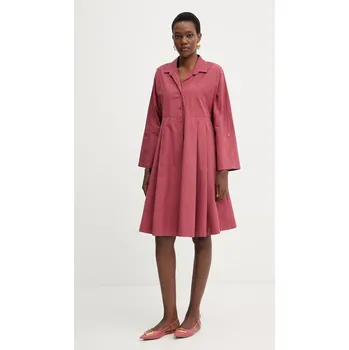 Dámské šaty Bavlněné šaty Weekend Max Mara SEGGIO 2615221132600 burgundské 93X, vel. 38