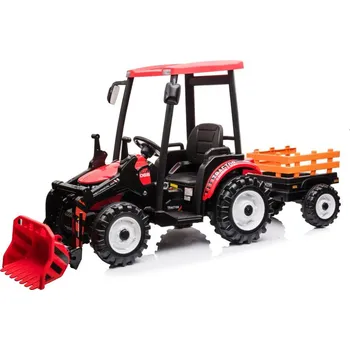 Dětské elektrovozidlo Mamido Dětský elektrický traktor Hercules s přívěsem 24V červený
