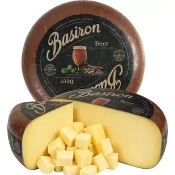 Basiron Gouda pivní 100g (Basiron Gouda Pivní netradiční holandský kravský sýr typu gouda s příchutí piva. )