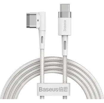 Pouzdro na mobilní telefon Baseus Zinc hranatý magnetický napájecí kabel pro MacBook Power - USB Type C 60W 2m bílý tvar L (CATXC-W02)