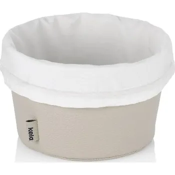 chlebník Kela Košík na chleba Grana PU kůže stříbrný šedý 11 × 19 cm