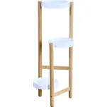 KESPER Stojan na květiny 3 police, bambus, plast, bílý 70 × 28 × 34 cm