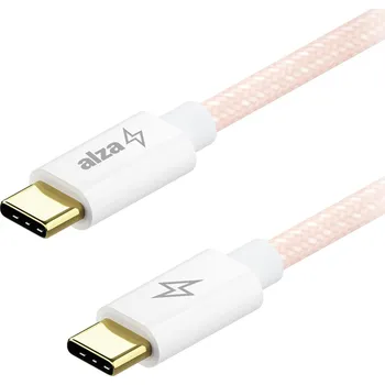 Kabel AlzaPower CompactCore USB-C to USB-C 2.0, 100W, 1m - růžový