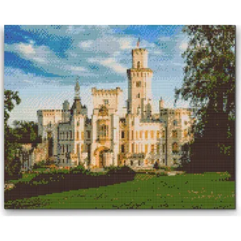 Diamantové malování Painting Queens Diamantové malování Zámek Hluboká 2, 80 × 100 cm, s rámem, hranaté