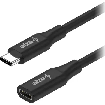 Kabel AlzaPower Core USB-C (M) to USB-C (F) 3.2 Gen 2, 1m černý