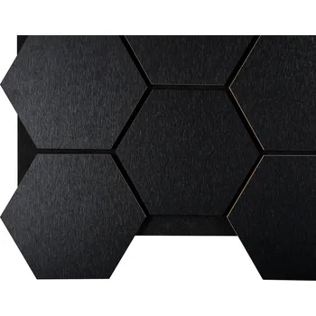 Stavební materiál Fired Up Akustický dřevěný šestiúhelníkový panel Fuse, dekor černého dubu