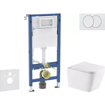 WC sada Geberit Duofix - Set předstěnové instalace, klozetu Arkas I a sedátka softclose, tlačítko Delta, bílá SANI11CA31146