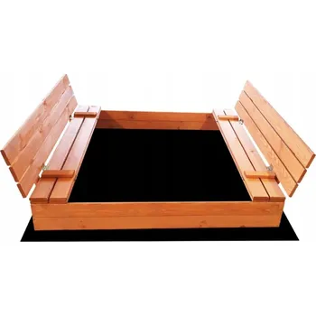 Pískoviště ELIS DESIGN Pískoviště dřevěné s krytem/lavičkami velké předvrtané impregnované premium 140x140 cm varianta: impregnované