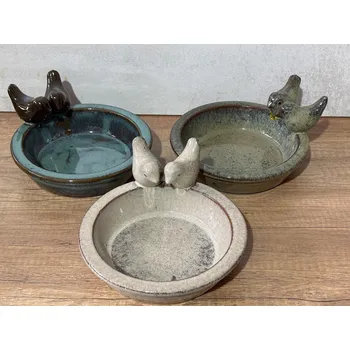 Krmítko pro ptáka Keramické menší pítko pro ptáky Barva: Béžová