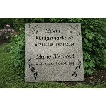 Smuteční dekorace Večnýklid.cz nápisová deska na hrob, keramika.30x30cm