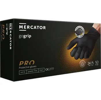 Pracovní rukavice MERCATOR Prémiové rukavice gogrip black 50ks (velikost M)