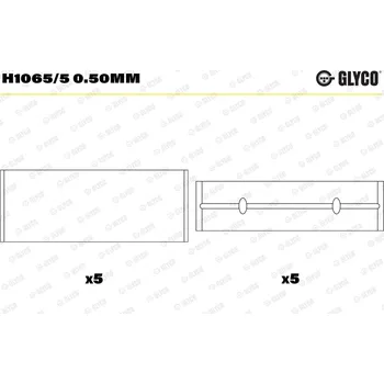 Kliková hřídel Hlavní ložiska klikového hřídele GLYCO H1065/5 0.50mm