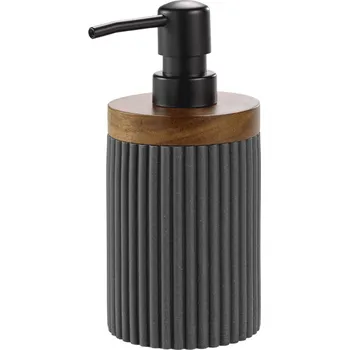 Dávkovač mýdla Douceur d'intérieur, Niagara, žebrovaný, 8 × 17 cm, antracitový