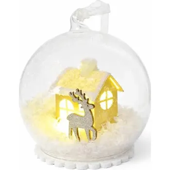 Velikonoční dekorace DECOLED LED svítící koule 10 cm, teple bílá, na baterie LR41, interiér