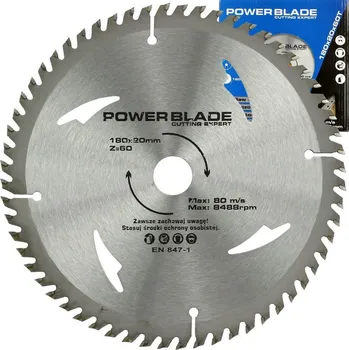 Pilový kotouč Kotouč pilový s SK plátky (vidiový), 180mmx20mmx60T POWER BLADE