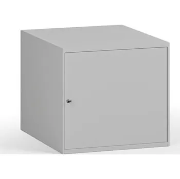 Závěsná dílenská skříňka na nářadí k pracovním stolům, zámek, 470 x 592 x 510 mm, šedá