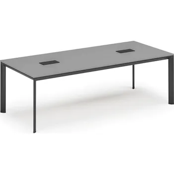 Kancelářská sestava Jednací stůl PRIMO INVITATION, 240x120 cm, šedá + 2x stolní zásuvka TYP VI, černá