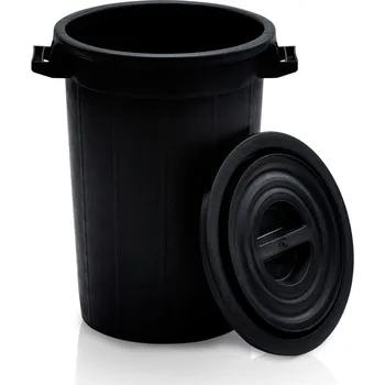 Sud Plastová nádoba s víkem, 100 l, regranulát, černá