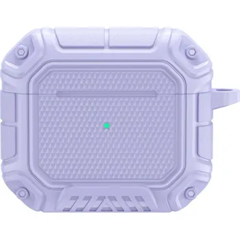 Pouzdro na mobilní telefon Odolný obal s karabinou pro AirPods 3 - fialový