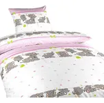 Dadka Povlečení krep Sloni růžoví 140 × 200, 70 × 90 cm