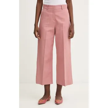 Dámská móda Kalhoty s příměsí lnu Weekend Max Mara ZIRCONE 2615131052600 růžová 39X, vel. 34