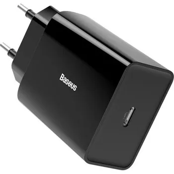 Baseus rychlonabíjecí nástěnná nabíječka USB Typ C 18 W 3 A Power Delivery Quick Charge 3.0 černá (CCFS-X01)