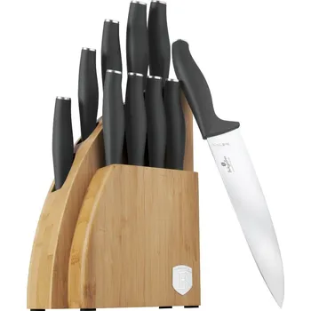Kuchyňský nůž Berlingerhaus Sada nožů se stojanem BAMBOO 10 ks Antracit Collection
