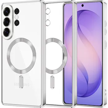 Pouzdro na mobilní telefon Techsuit - Luxusní křišťálový MagSafe - Samsung Galaxy S26 Ultra - stříbrný