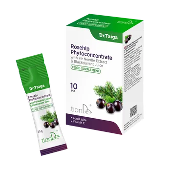 Zdraví tianDe Extrakt z jedlového jehličí s šípkovou a rybízovou šťávou, 100 g (10 kusů po 10 g)