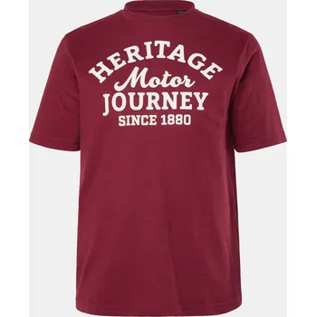 Pánské tričko JP1880, Plus size Tričko JP1880, krátké rukávy, potisk na hrudi, do 8XL pro plnoštíhlé nadměrná velikost, 844464350-1455, hnědý, 6XL, Plus size oblečení, Oblečení pro vysoké muže, Nadměrné velikosti, Oblečení pro plnoštíhlé.