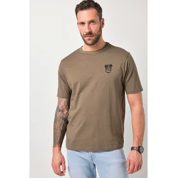 Pánské tričko JP1880, Plus size Tričko JP1880, krátké rukávy, potisk, do 8XL pro plnoštíhlé nadměrná velikost, 846097343-1456, hnědý, 7XL, Plus size oblečení, Oblečení pro vysoké muže, Nadměrné velikosti, Oblečení pro plnoštíhlé.