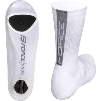 Cyklistické návleky FORCE SNUG návleky treter pletené, bílé Velikost: L-XL, výška: 25 cm