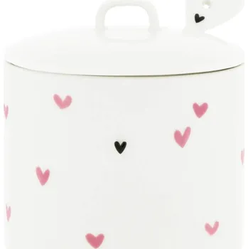 Cukřenka Bastion Collections Keramická cukřenka White / Rose Little Hearts