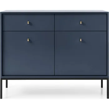 Komoda Komoda Mono II 104 cm se zásuvkami modrá/černá