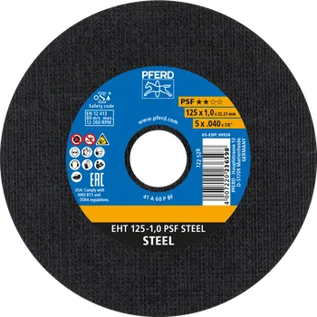 Řezný kotouč Pferd 61719010 | Řezný kotouč 125 x 1,0 x 22,23 mm, PSF STEELOX rozbal.