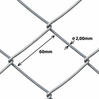 Pletivo Pletivo čtyřhranné, oko 60 mm, drát 2,0 mm, výška 160 cm, 10 m, pozinkované