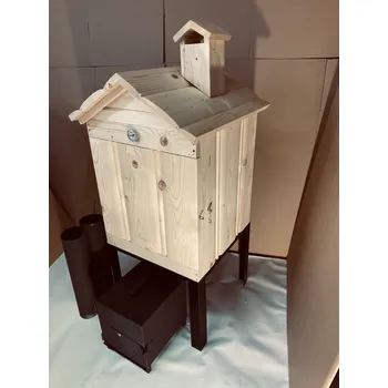 Udírna JUMON Dřevěná udírna zahradní 50x50x60 + topeniště dvířka komín NOVÝ MODEL