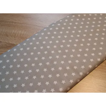 Pro útulný domov bavlněná látka ŠEDÁ a bílé hvězdičky