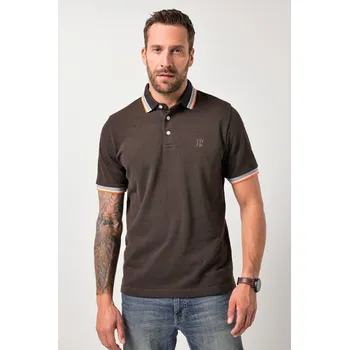 Pánská košile JP1880, Plus size Polokošile JP1880, krátké rukávy, dvoutónové piké, do 8XL pro plnoštíhlé nadměrná velikost, 844693110-1454, hnědý, 5XL, Plus size oblečení, Oblečení pro vysoké muže, Nadměrné velikosti, Oblečení pro plnoštíhlé.