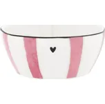 Bastion Collections Keramická miska White / Pink Print Proužky
