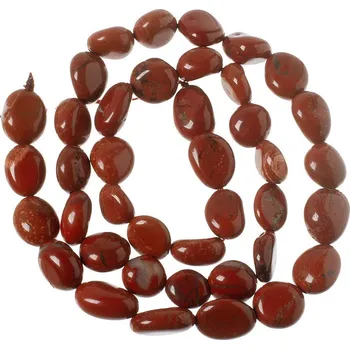 Dětské navlékací korálky Červený jaspis, 8-10 mm (40 ks)