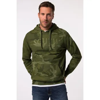 Pánská mikina JP1880, Plus size Mikina s kapucí, tepláková, maskáčová, kapuce, do 8XL pro plnoštíhlé nadměrná velikost, 823418430-1907, zelený, 8XL, Plus size oblečení, Oblečení pro vysoké muže, Nadměrné velikosti, Oblečení pro plnoštíhlé.